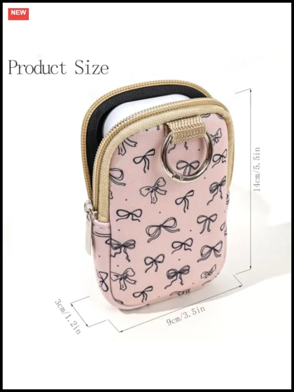 2 Pack Mini Zippered Neoprene Pouch with Keyring